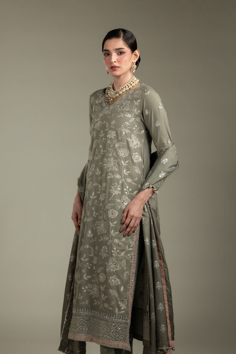 Embroidered | Raw Silk | 3-Piece Co-ord Set | USD 200.00