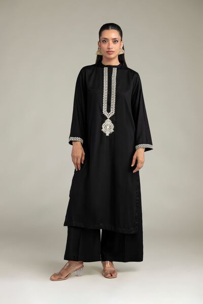 Dyed | Raw Silk | Solid Black Pants | USD 30.00