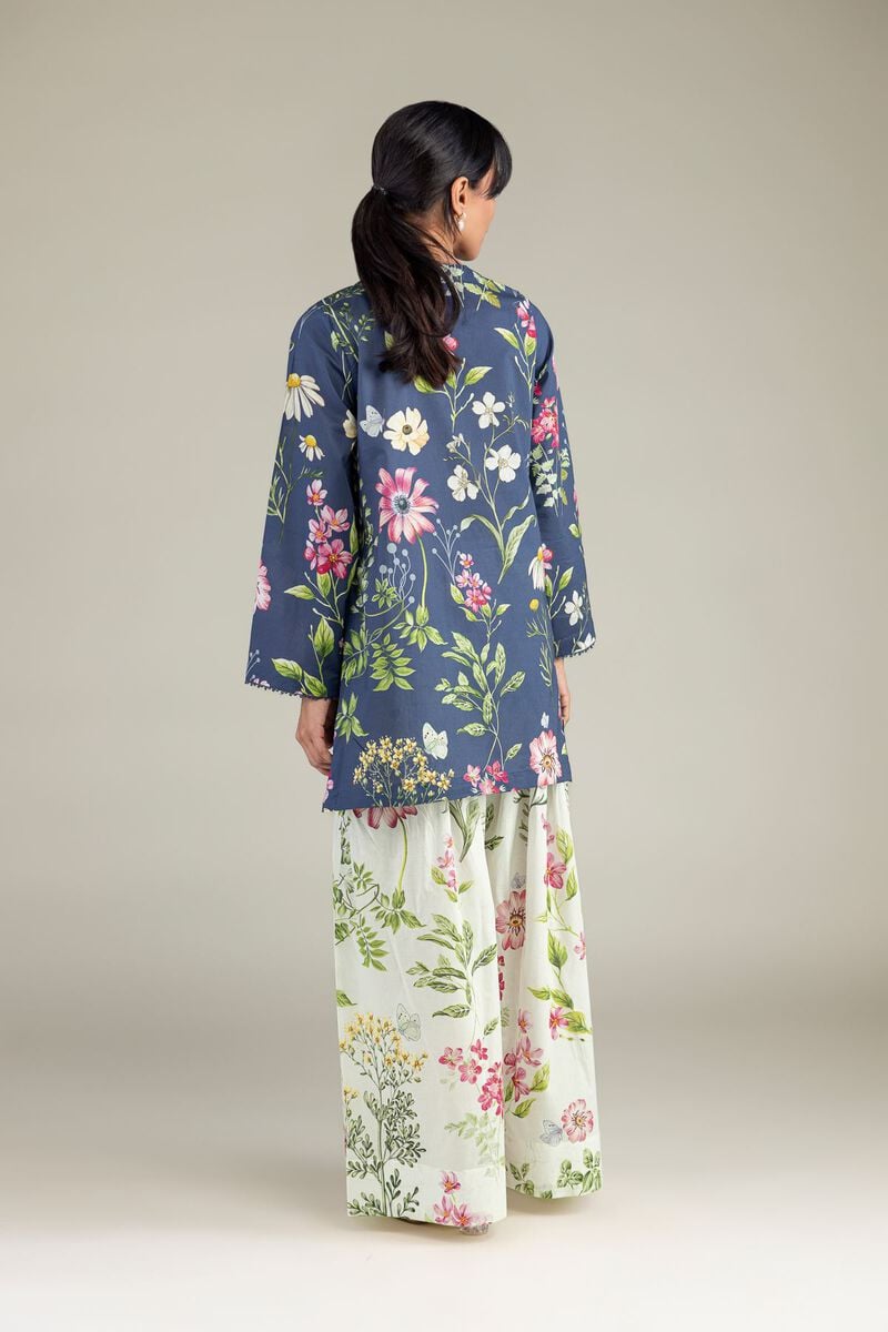 Printed | Cambric | Short Navy Kurta | USD 35.00
