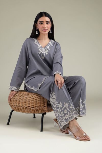 Embroidered | Cotton Dobby | Floral Cotton Kurta | USD 35.00