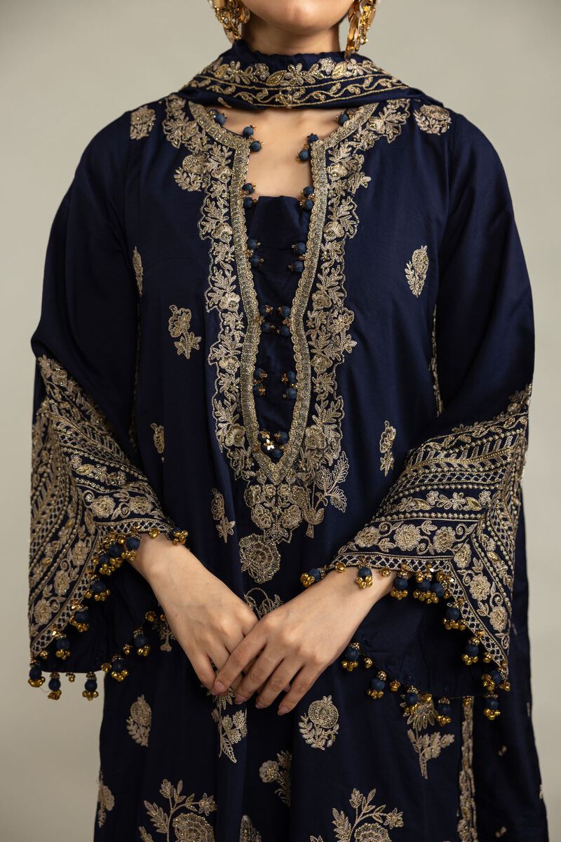 Embroidered | Raw Silk | 3-Piece Co-ord Set | USD 180.00