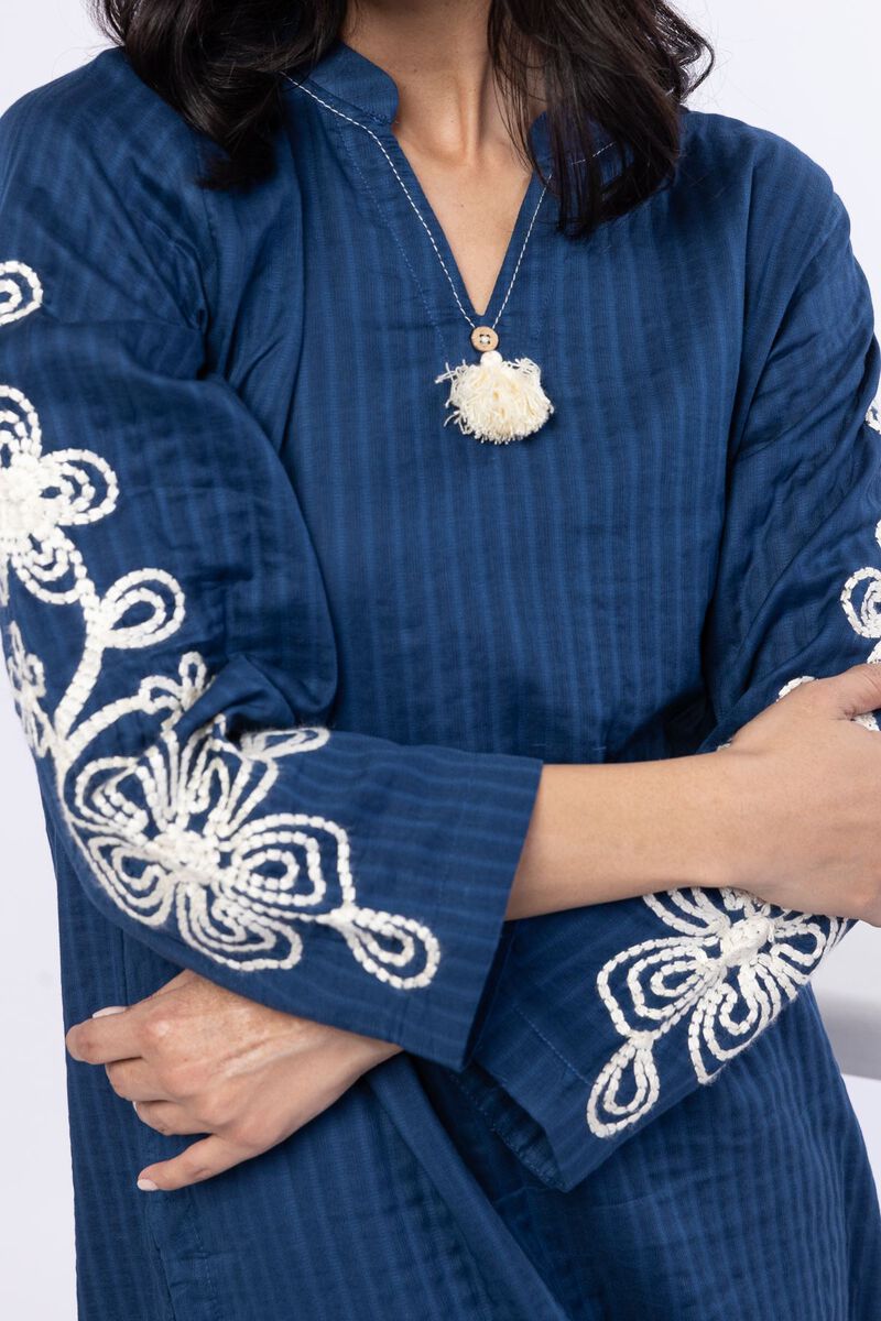 Embroidered | Double Layer Striped | Kurta | USD 17.50