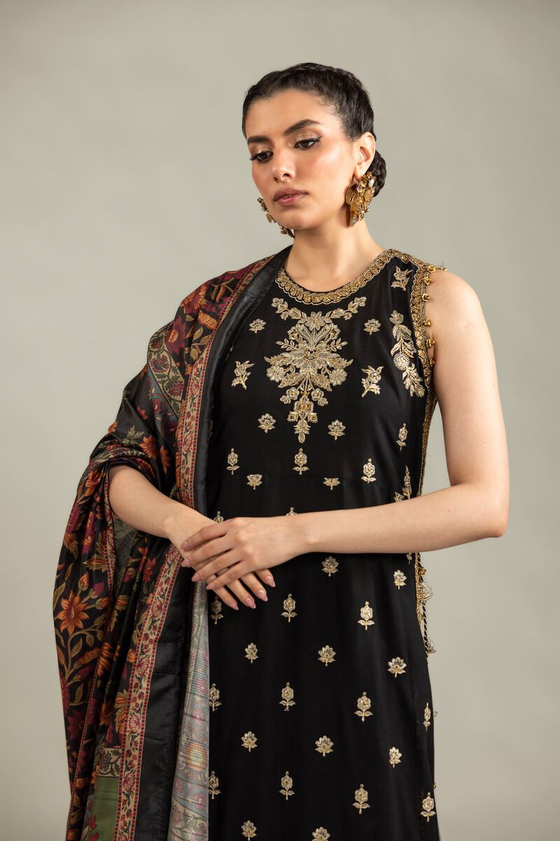 Embroidered | Raw Silk | 3-Piece Co-ord Set | USD 180.00
