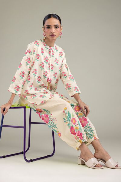 Printed | Cambric | Floral Cambric Kurta | USD 30.00