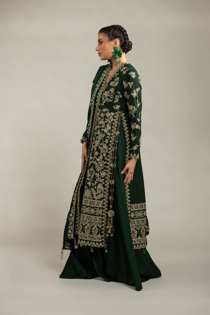 Embroidered | Raw Silk | 3-Piece Co-ord Set | USD 180.00
