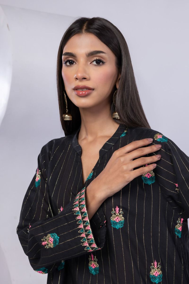 Embroidered | Lurex Stripes | Kurta | USD 20.00
