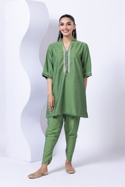 Embroidered | Chambray | Kurta | USD 30.00