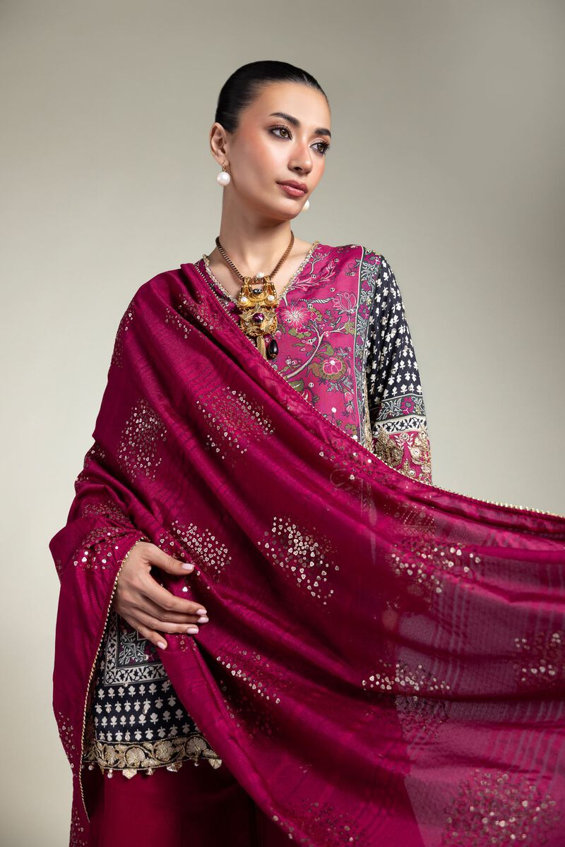 Embroidered | Raw Silk | Printed 3-Piece Set | USD 155.00