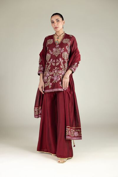 Embroidered | Raw Silk | Pants | USD 30.00