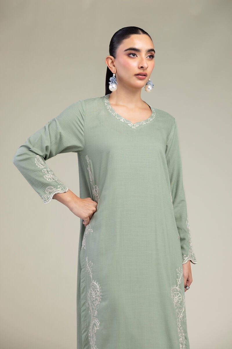 Embroidered | Raw Silk | Paisley Thread Kurta | USD 55.00