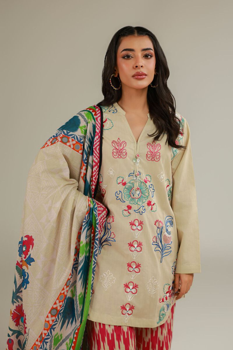 Embroidered | Cotton Net | Floral Cotton Dupatta | USD 25.00