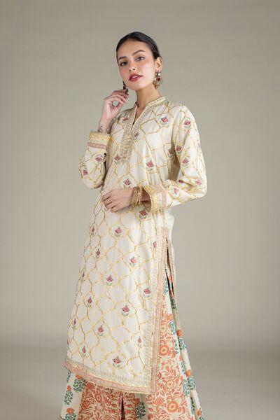 Embroidered | Raw Silk | Kurta | USD 60.00