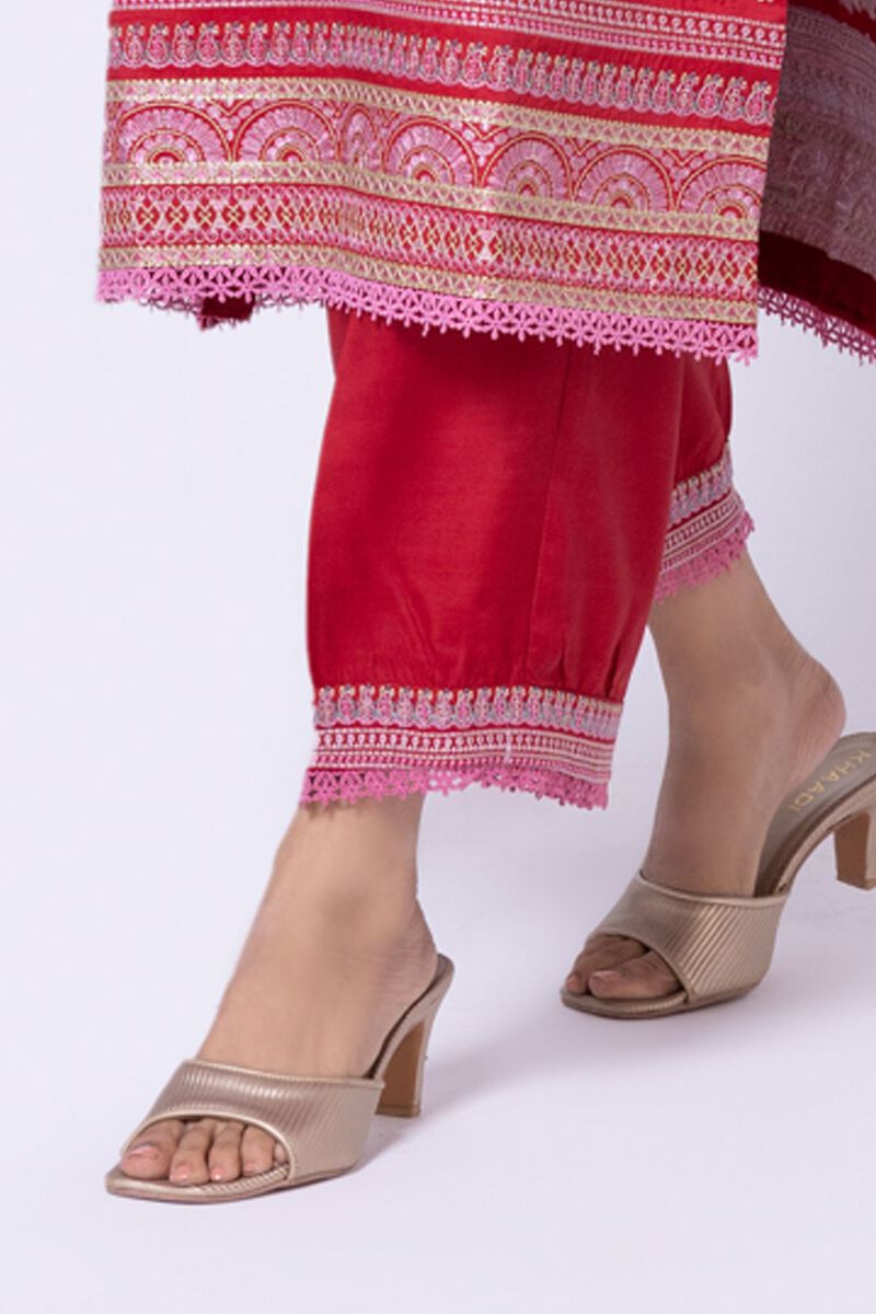 Embroidered | Raw Silk | Pants | null