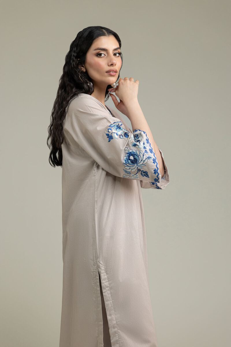 Embroidered | Cambric | Long Floral Kurta | USD 40.00