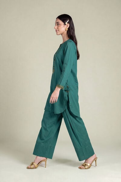 Embroidered | Cambric | Solid Teal Shalwar | USD 30.00