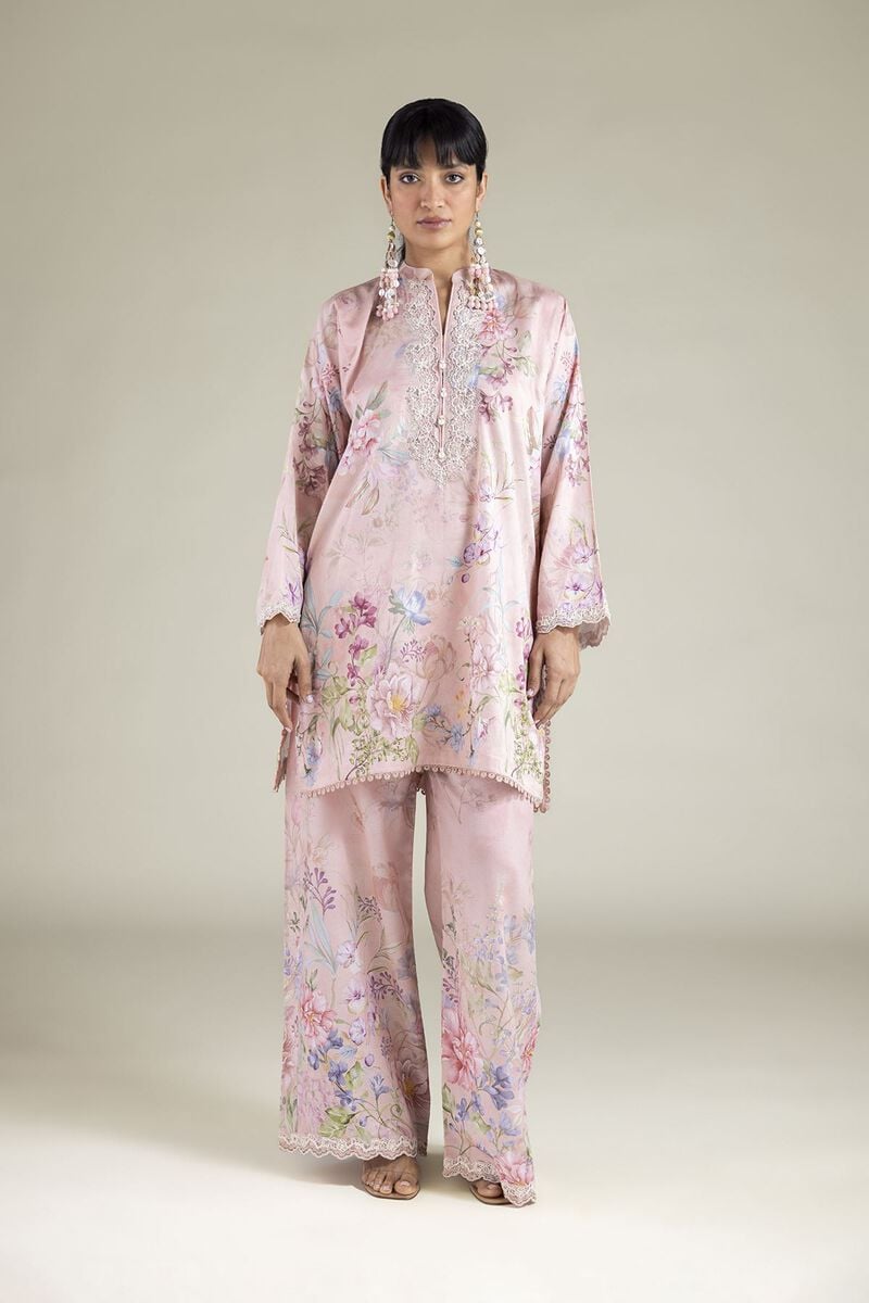 Embroidered | Satin | Tailored 2 Piece | Top and Bottom | USD 60.00