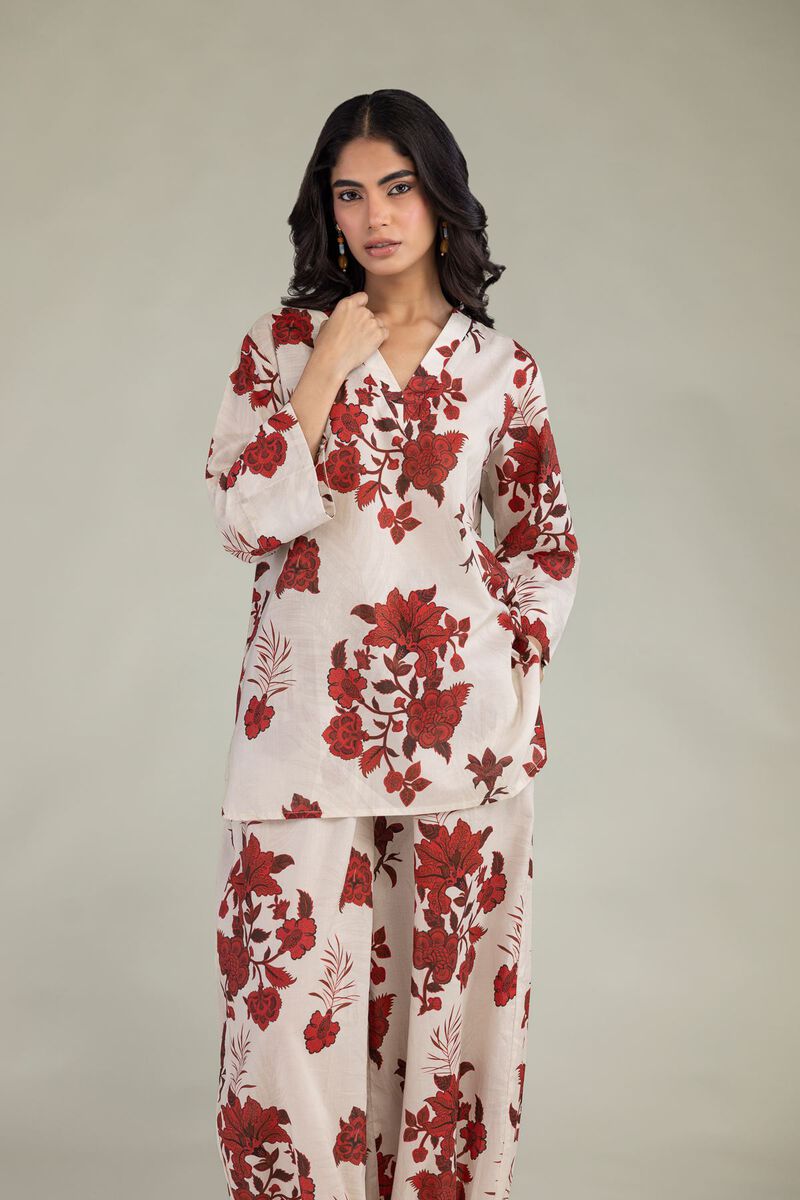Printed | Cambric | Floral V-Neck Tunic | USD 35.00