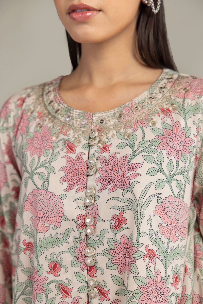 Embroidered | Cotton Viscose | Floral Cotton Kurta | USD 45.00