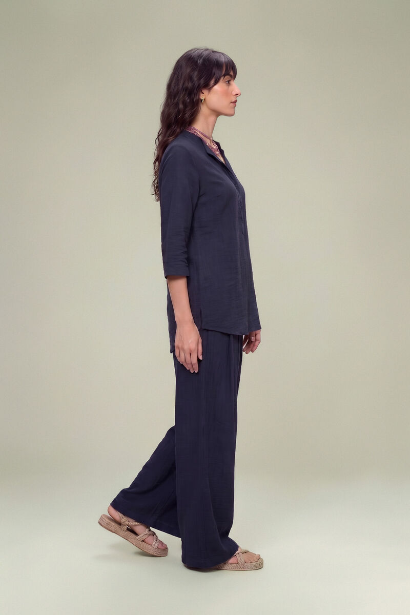 Dyed | Textured Georgette | Textured Georgette Trousers | USD 35.00