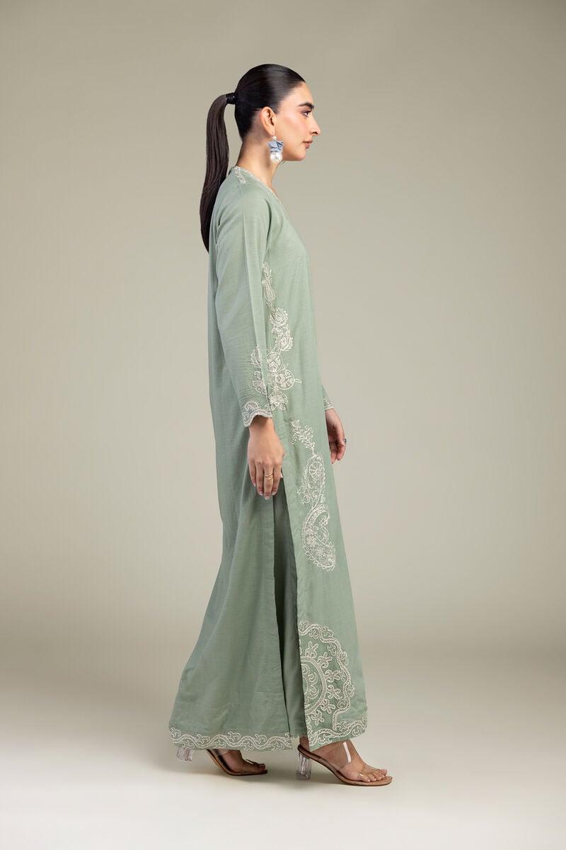 Embroidered | Raw Silk | Paisley Thread Kurta | USD 55.00