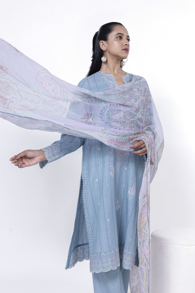 Embroidered | Textured Cotton | Tailored 3 Piece | USD 37.50