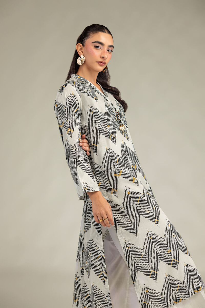 Printed | Cambric | Geometric Longline Kurta | USD 35.00