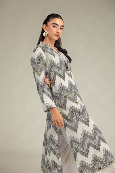 Printed | Cambric | Geometric Longline Kurta | USD 35.00