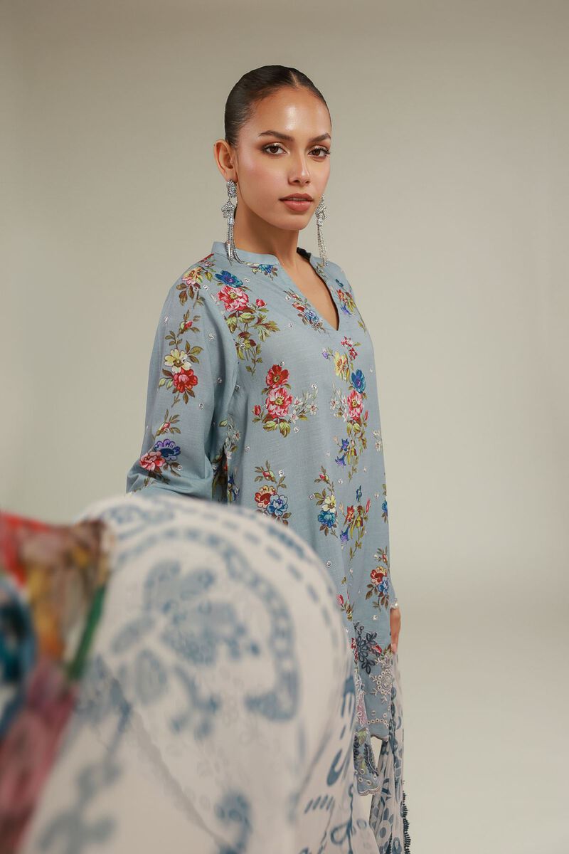 Embroidered | Chiffon | Floral Draped Dupatta | USD 35.00