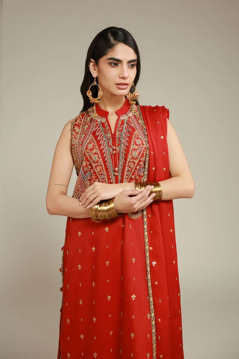 Embroidered | Raw Silk | 3 Piece Co-ord Set | USD 145.00