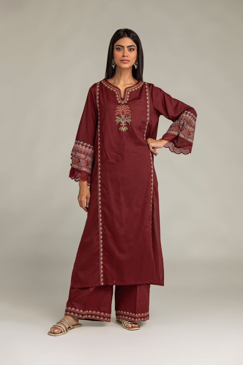 Embroidered | Cotton Dobby | Floral Cotton Kurta | USD 45.00