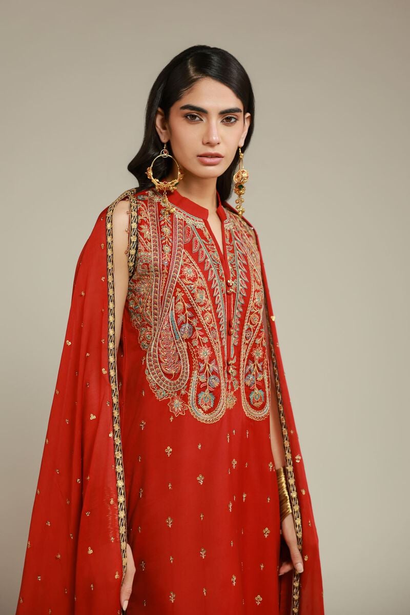 Embroidered | Raw Silk | 3 Piece Co-ord Set | USD 145.00