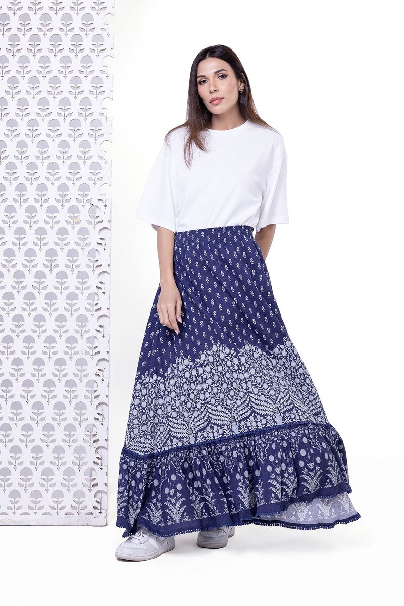 Printed | Ripple Crinkle | Skirt | null
