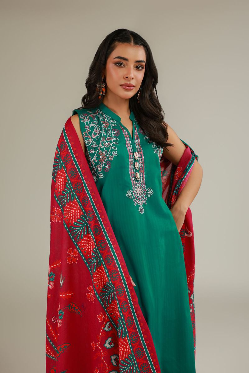 Embroidered | Cotton Net | Floral Tassel Dupatta | USD 25.00