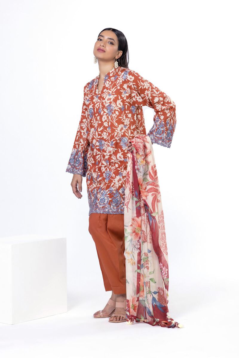 Embroidered | Cambric | Fabrics 3 Piece | null