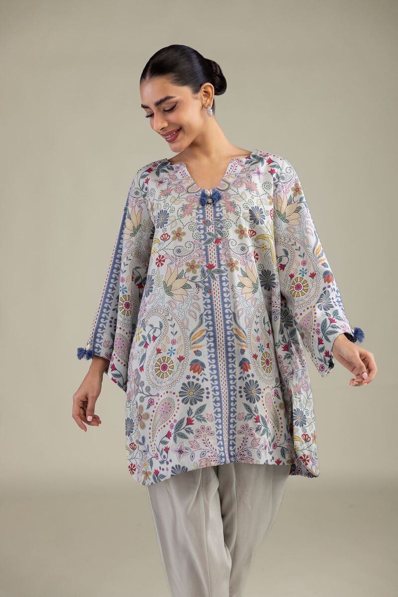 Printed | Textured Weave | Printed Paisley Kurta | USD 35.00