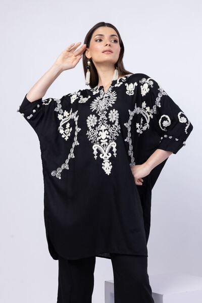 Embroidered | Crosshatch Raw Silk | Kurta | USD 45.00