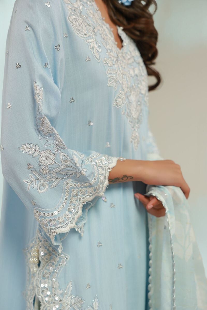 Embroidered | Raw Silk | Floral 3-piece Set | USD 155.00