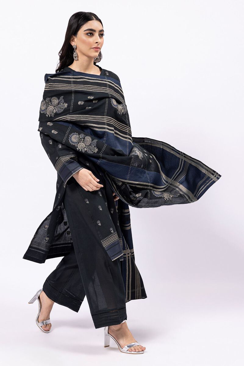 Dyed | Cotton Brosha Jacquard | Fabrics 3 Piece | null