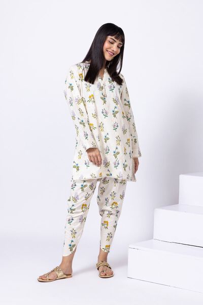 Printed | Crosshatch Poplin | Pants | USD 10.00