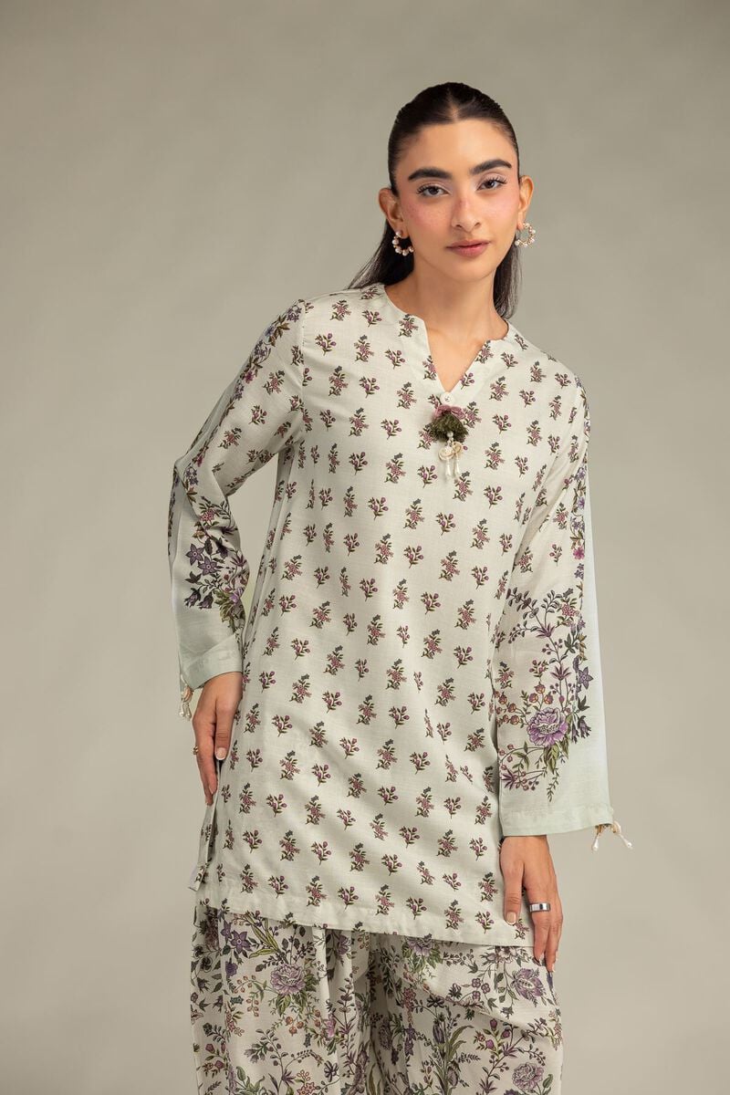 Printed | Raw Silk | Short Floral Kurta | USD 40.00