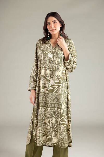 Printed | Viscose | Long V-Neck Kurta | USD 35.00
