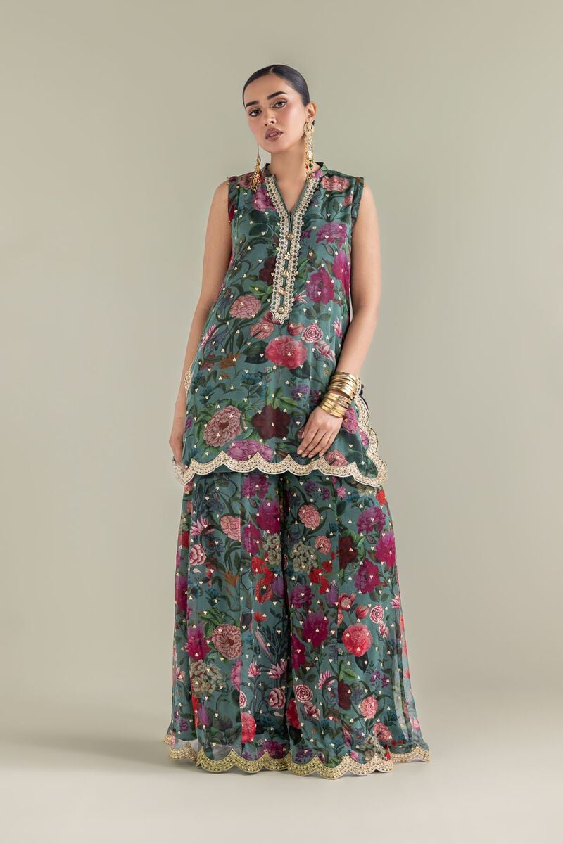 Embroidered | Chiffon | Floral Embroidered Co-ords | USD 125.00