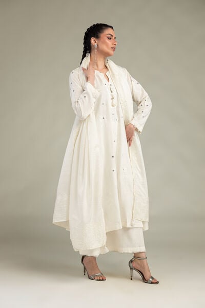 Embroidered | Raw Silk | Floral Silk Kurta | USD 60.00