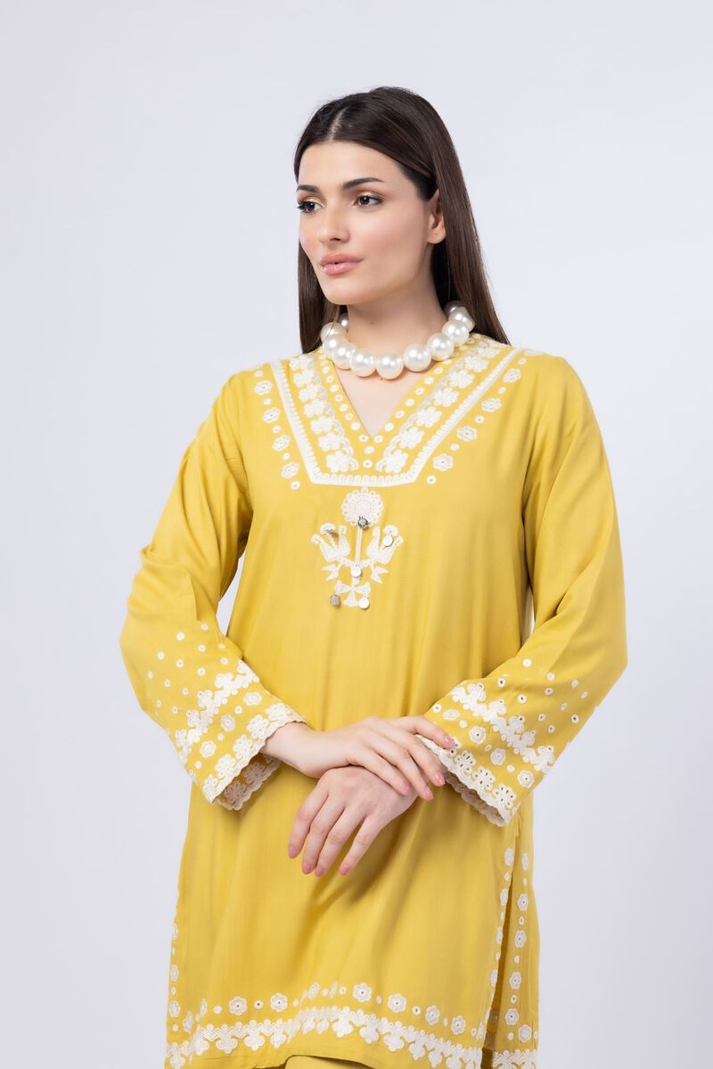 Embroidered | Crosshatch Raw Silk | Kurta | USD 25.00