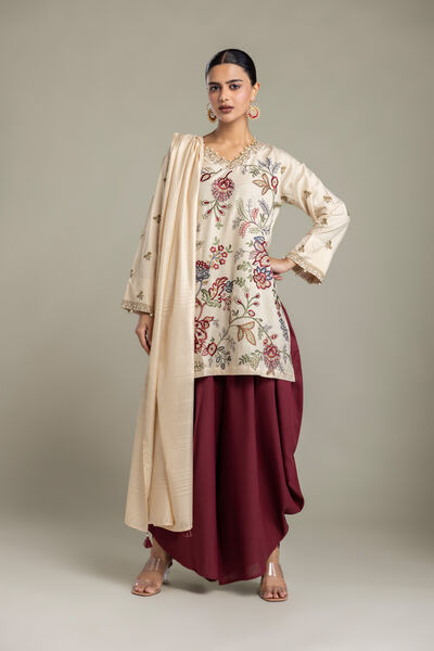 Embroidered | Polyester Silk | Silk Solid Dupatta | USD 35.00