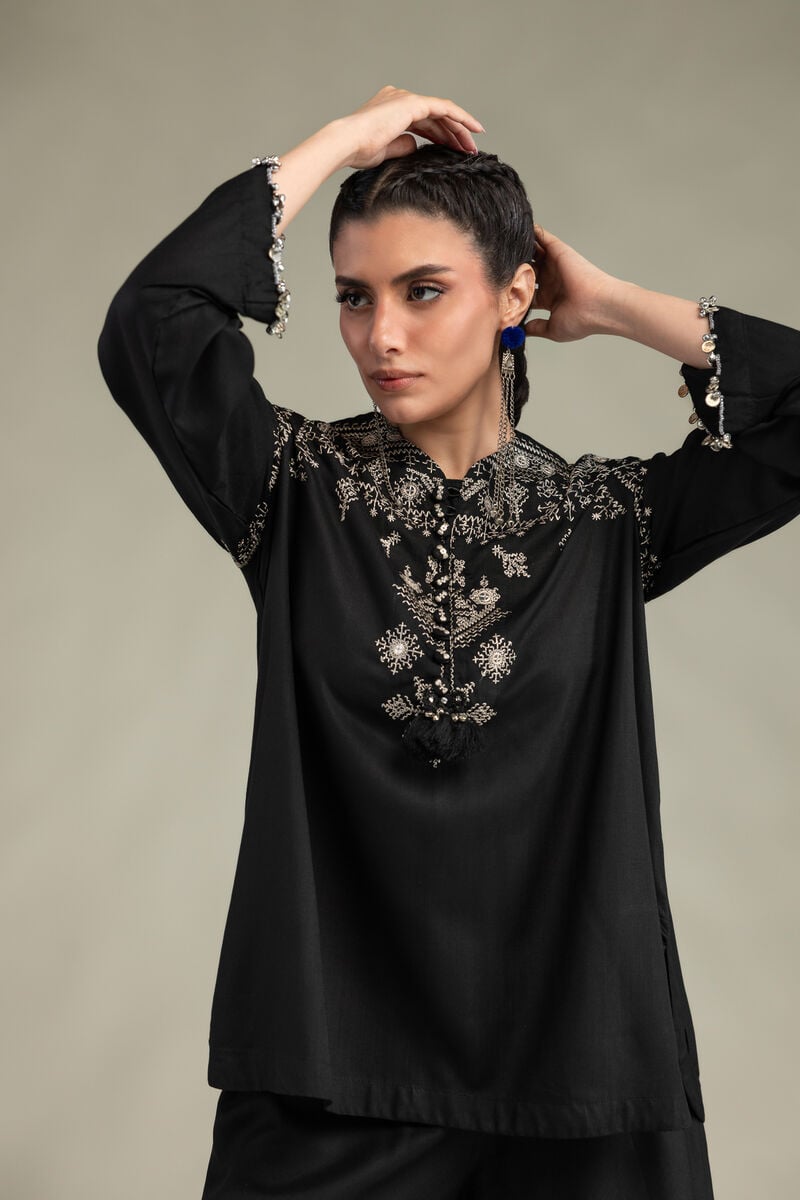 Embroidered | Raw Silk | Short Silk Kurta | USD 60.00