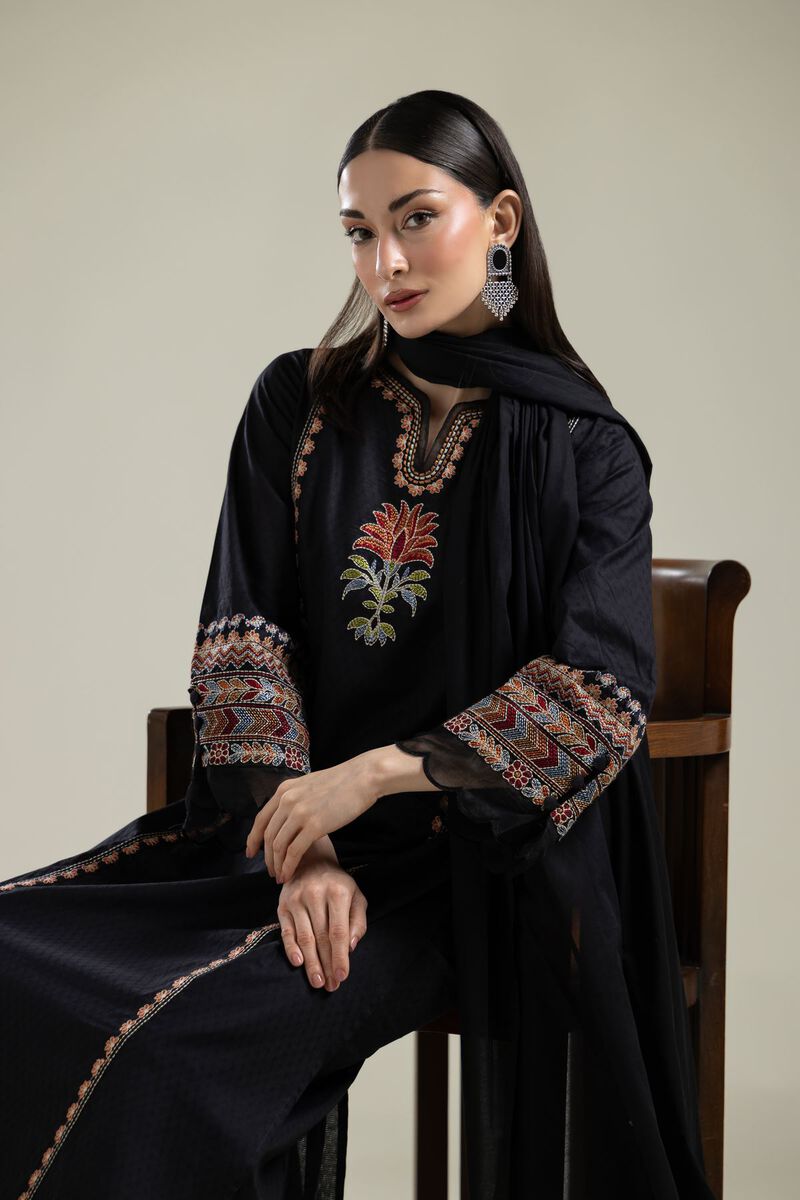 Embroidered | Lawn | Black Lawn Dupatta | USD 25.00