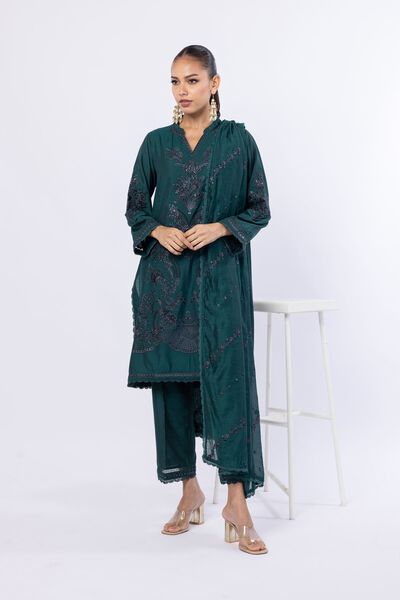 Embroidered | Cotton Net | Pants | USD 18.00