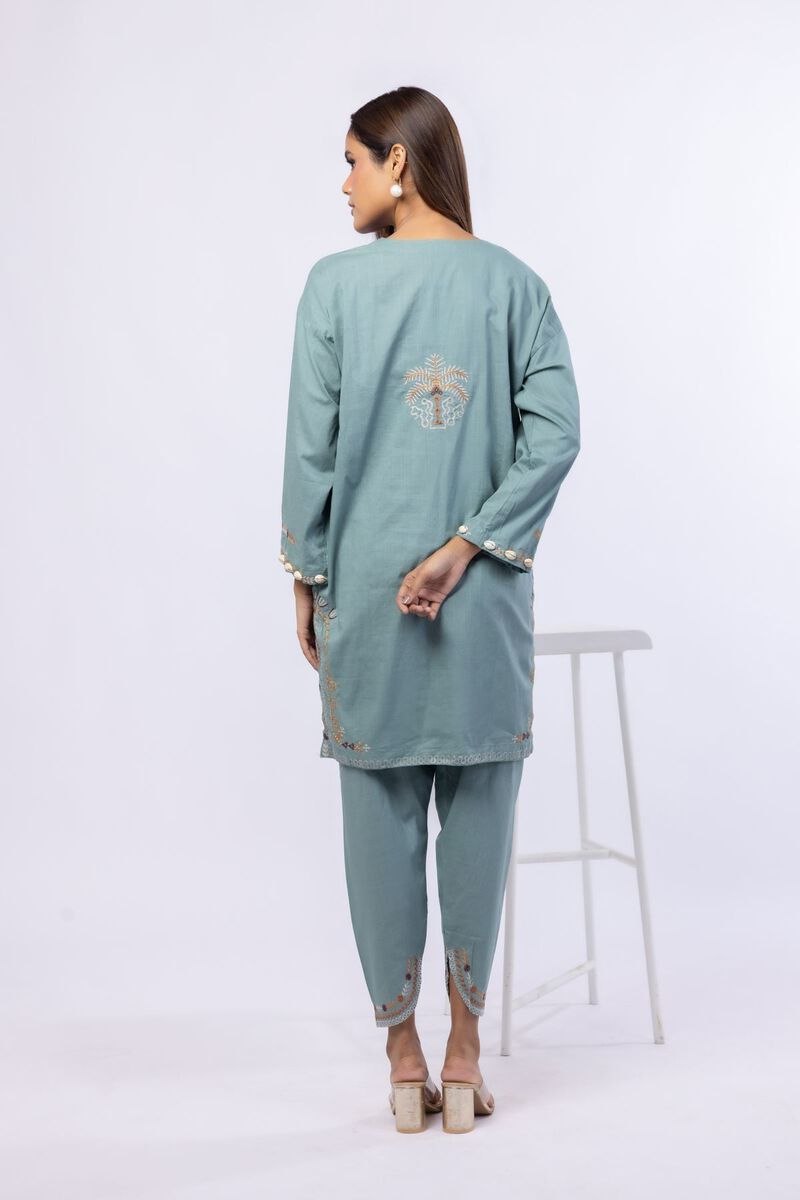 Embroidered | Crosshatch Poplin | Kurta | USD 17.50