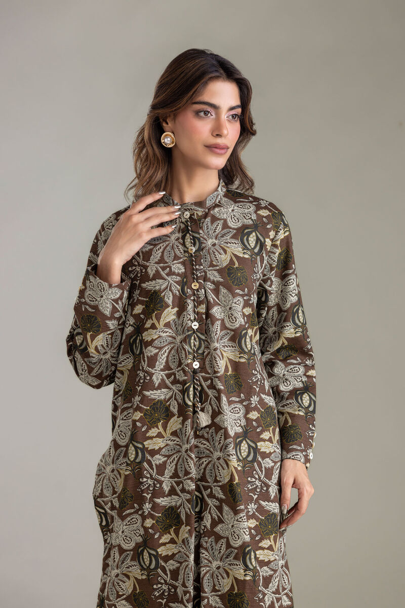 Printed | Light Khaddar | Longline Printed Kurta | USD 35.00